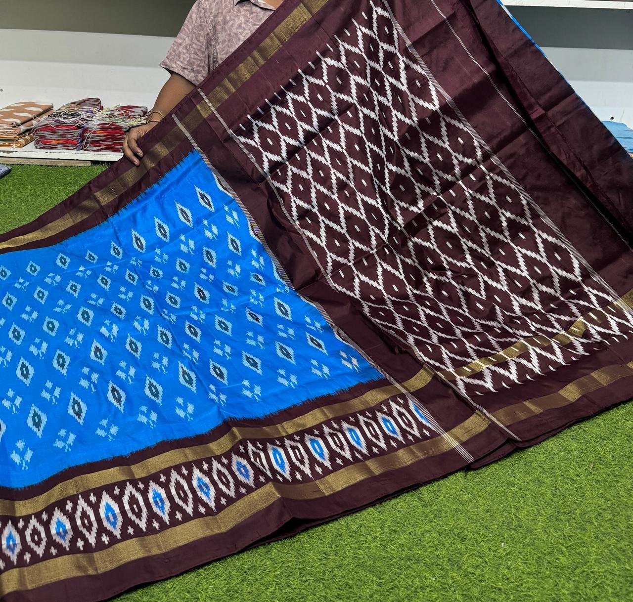 Lightweight Ikat Silk - PSRGS29-LSWBCTZCD-05