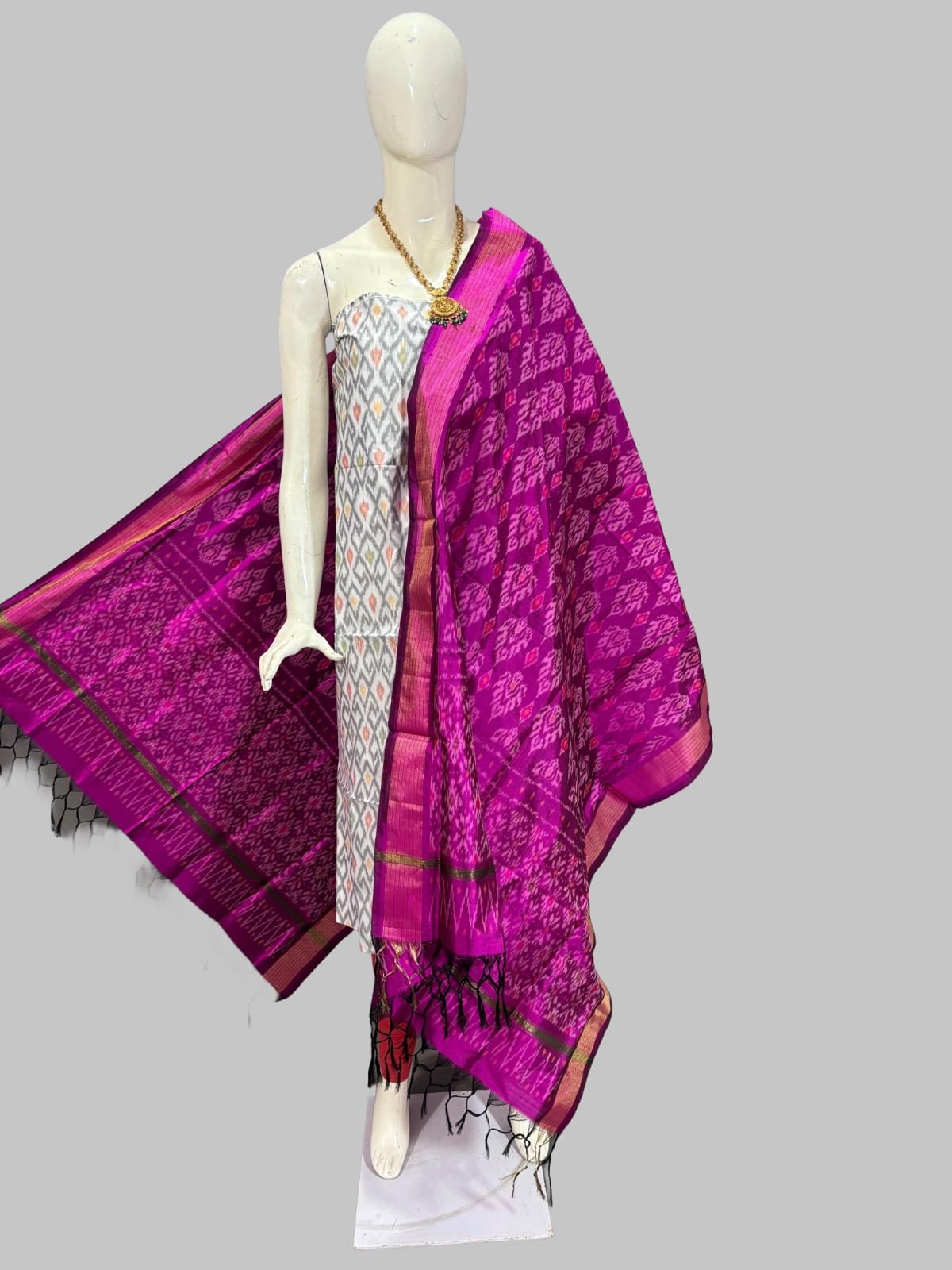 Silk Dupatta Sico Top - PSSIY12-SDSTDEBDC-13