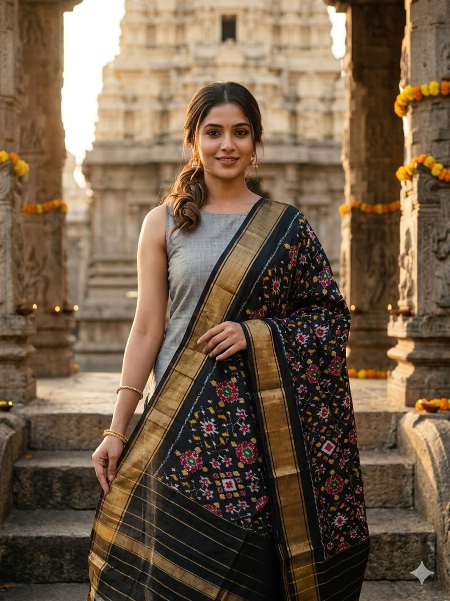 Silk Dupatta - PGMRY26-ISDPDEZCD-14