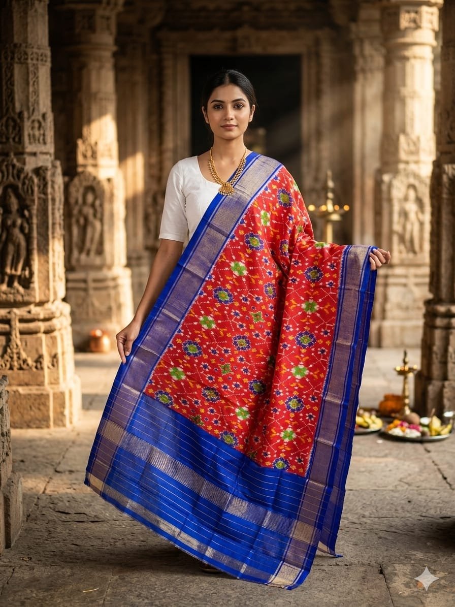 Silk Dupatta - PGMRY26-ISDPDEZCD-33