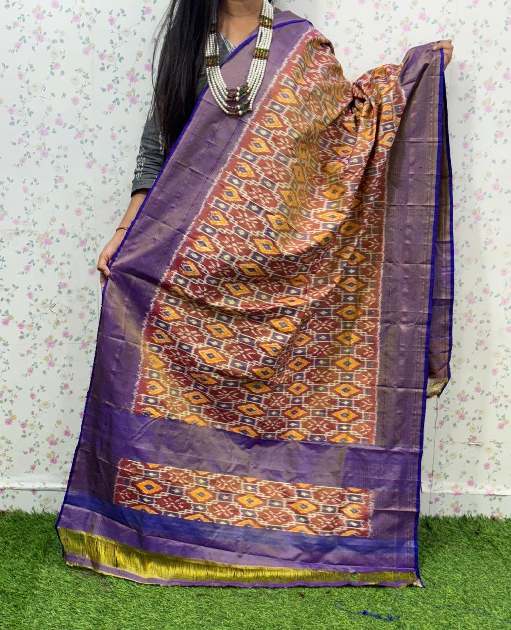 Silk Dupatta - PSDHY13-ISDPDECDC-97